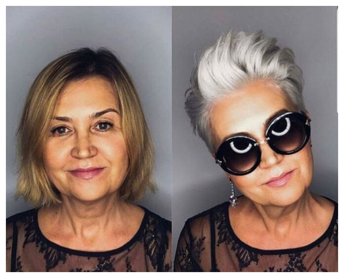 graue Kurzhaarfrisuren