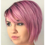Asymmetrical bob in pink